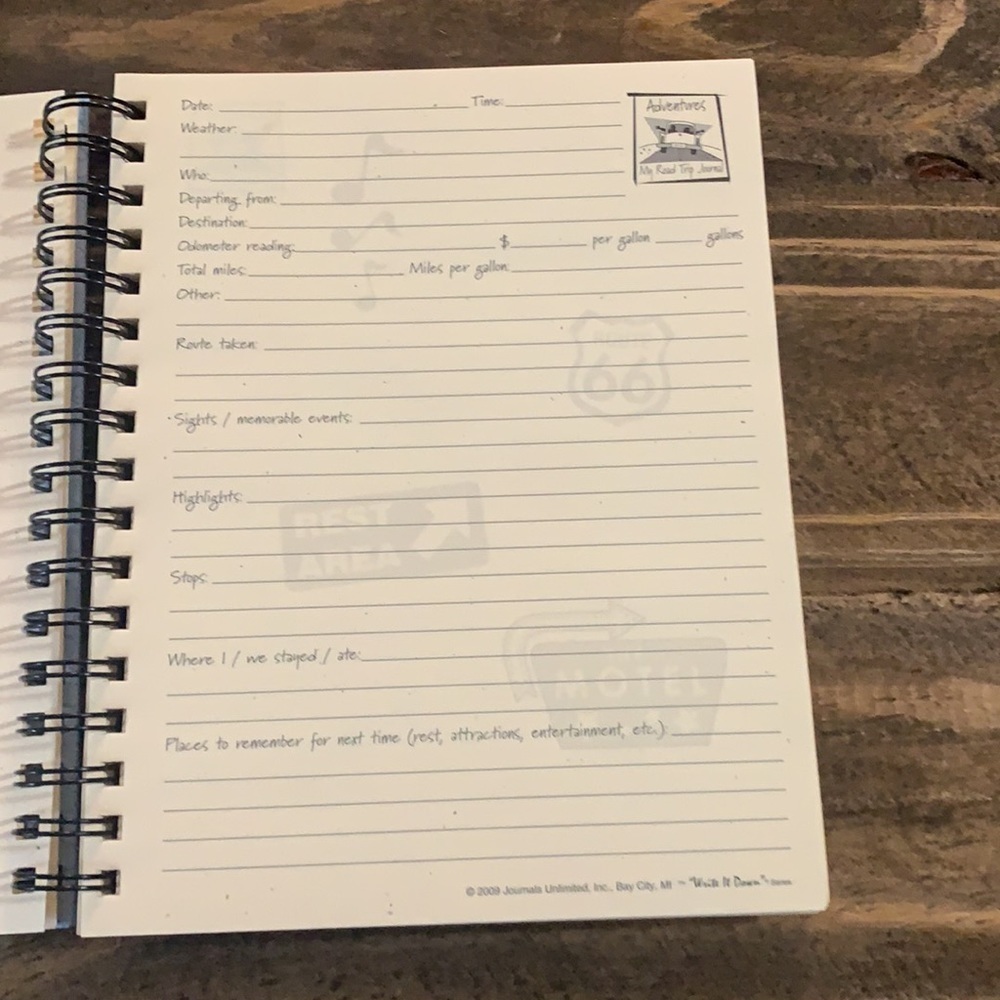 Write it down journal Adventures Road trip journal spiral-bound new w/o tags - Picture 5 of 13